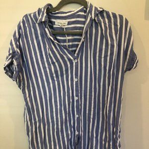 Beach Lunch Lounge Blue & White Striped Shirt